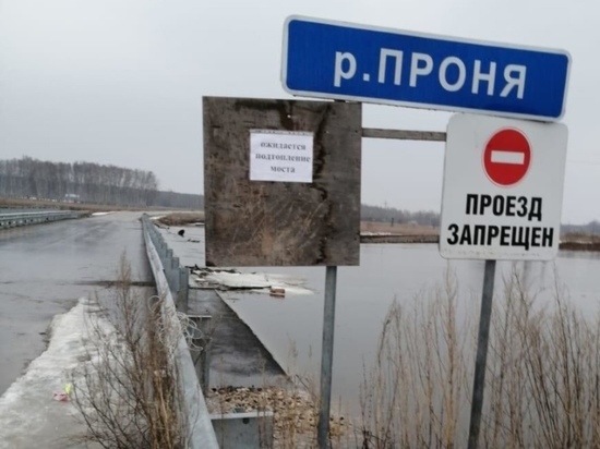 В Старожиловском районе река Проня затопила мост