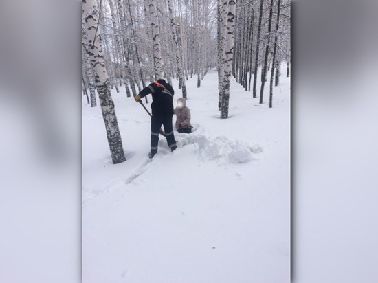 Помощь спасателей понадобилась жительнице Башкирии, застрявшей по пояс в снегу