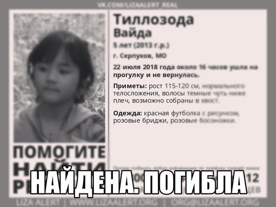 Убийцу пятилетней девочки из Серпухова приговорили к 24 годам колонии