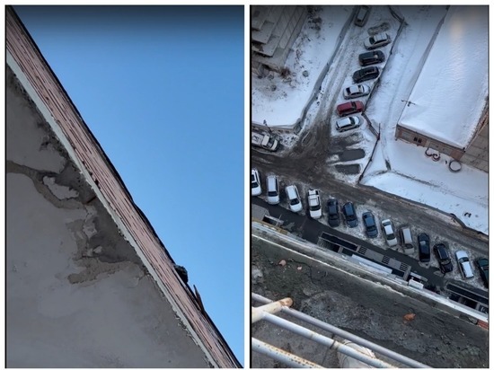 С многоэтажки на Дуси Ковальчук в Новосибирске на машины падают кирпичи