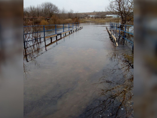 Из-за половодья река Ольховка затопила мост в Миллеровском районе