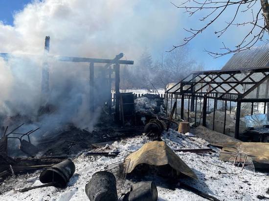 В поселке Панковка обрушилась кровля садового дома из-за пожара