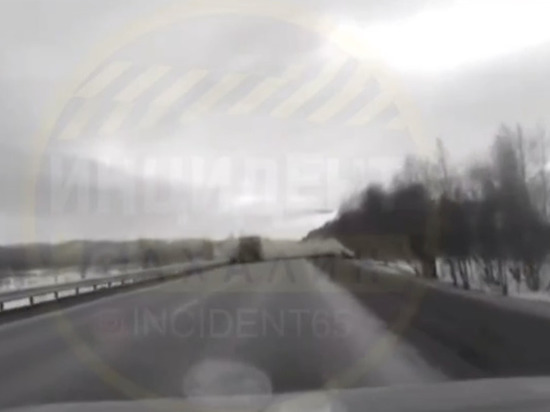 Опубликовано видео момента ДТП с четырьмя погибшими на Сахалине