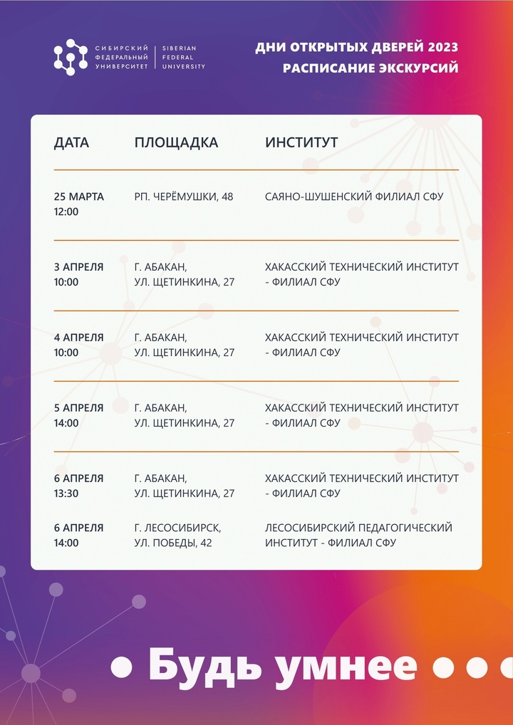 Мгу расписание дней открытых дверей 2023. Дни открытых дверей СФУ Красноярск 2023. Аббитуриентам.