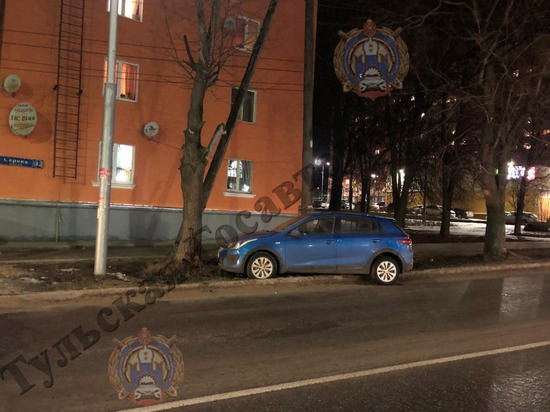 В Туле на улице Серова 39-летний водитель Kia Rio врезался в дерево