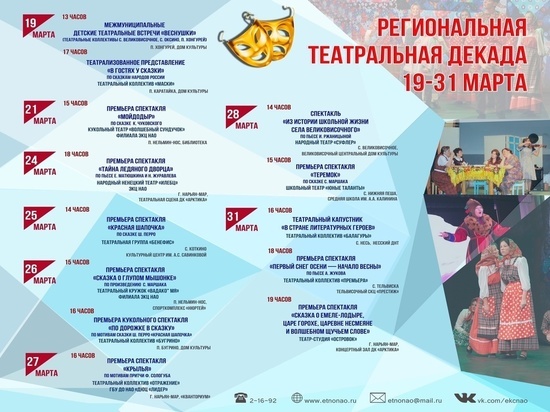 Все они будут представлены в декаде, посвящённой Международному дню театра