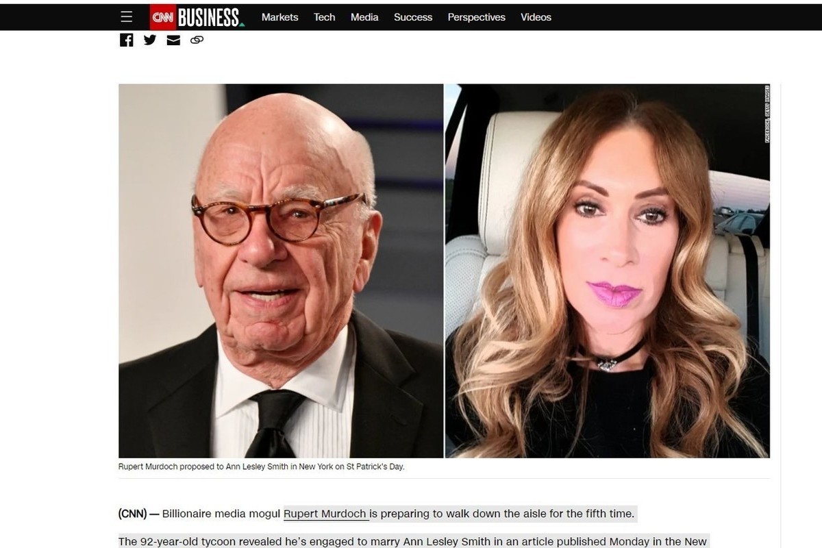 Billionaire Rupert Murdoch, 92, announces he's engaged to Ann Leslie