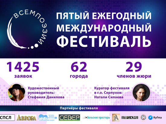 В Серпухове пройдет гала-концерт Международного фестиваля «Всемпоэзии»