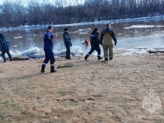 В Оренбурге сотрудники МЧС спасали детей, которые оказались на льдине
