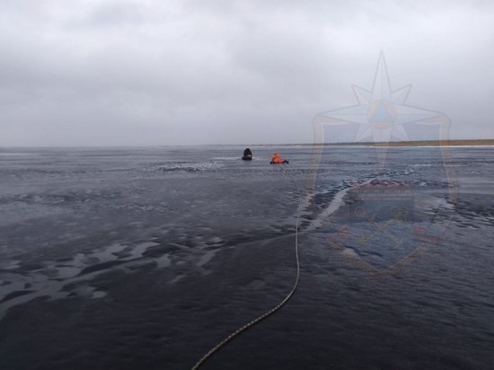 Спасатели вытащили попавшего в полынью на Ладожском озере мужчину