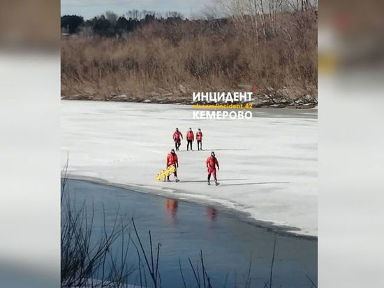 Дети  чуть не провалились под лед в Кемерове
