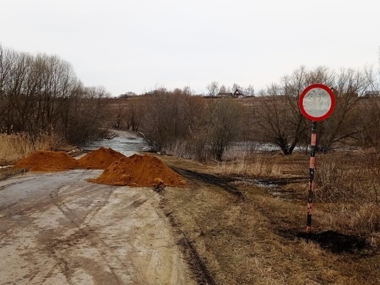 В Михайловском районе Рязанской области подтопило мост в селе Рачатники
