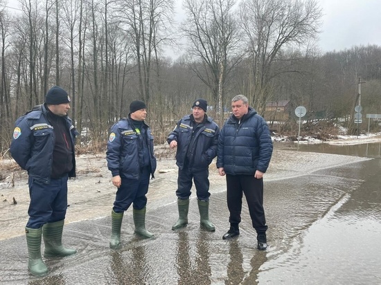 Илья Беспалов контролирует ситуацию с подтоплением на дороге в Демидовке