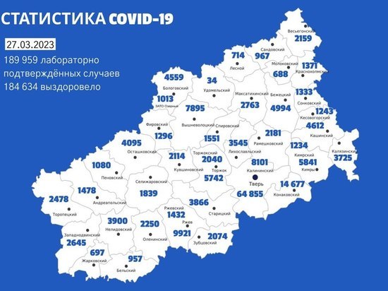 Карта коронавируса в Тверской области к 27 марта: где заболели люди