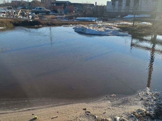 В Омске горевший в 2022 году посёлок Новоалександровка топят талые воды