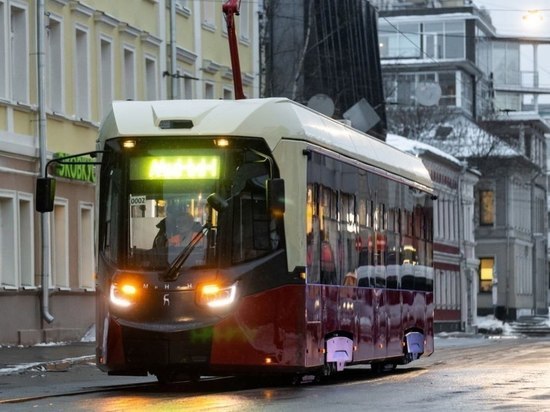 Новый трамвай "МиНиН" вышел на маршрут №8 в Нижнем Новгороде
