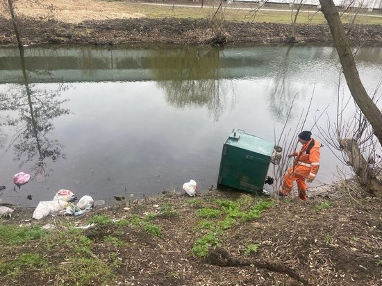 В мэрии Белгорода отреагировали на сообщение о сбросе контейнера с мусором в реку