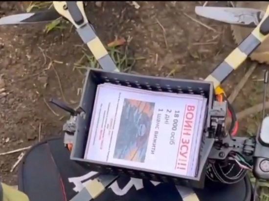 На позиции ВСУ в Запорожской области сбросили с FPV-дрона листовки с призывом сдаться