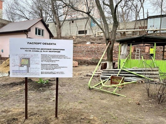 Мэр Белгорода Демидов проинспектировал ремонт двора дома на проспекте Славы