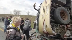 В Ростовской области опрокинулся пассажирский автобус: видео
