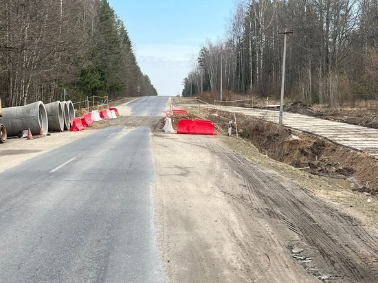 Ремонт размытой брянской трассы на Клетню близится к завершению