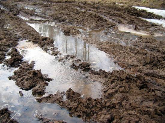 После социальной газификации в деревне Зарудня в Коломне дороги остались в грязи