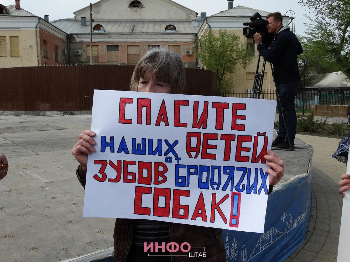 «Убрать с улиц собак-людоедов»: с какими плакатами вышли астраханцы на митинг против бездомных собак 