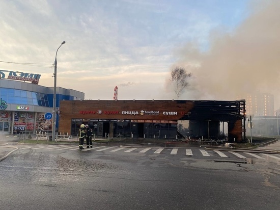 Фермерский рынок горел на площади 300 кв метров в Химках