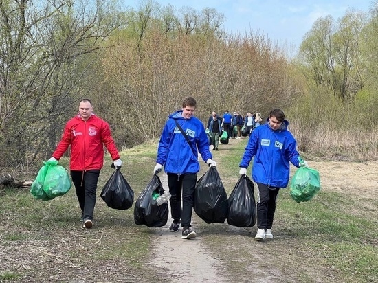 В Тамбове добровольцы очистили берега Цны от мусора