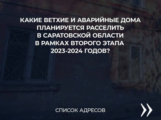 В Саратовской области 174 аварийных дома ждет расселение