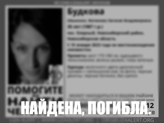 В Новосибирске найдена погибшей пропавшая 15 января многодетная мать