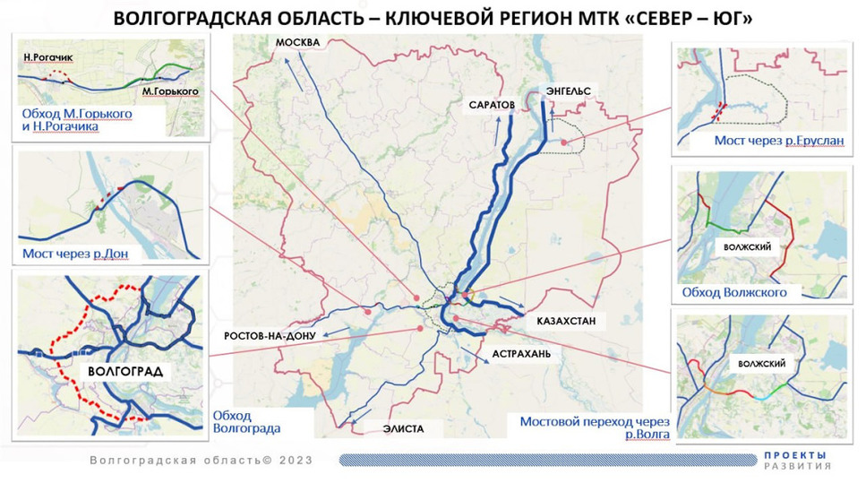 Карта волгограда север юг