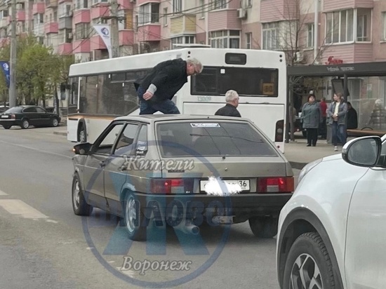 В Воронеже пенсионер прогулялся по капоту машины, остановившейся на пешеходном переходе