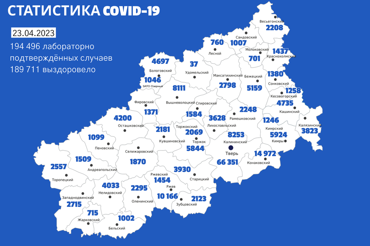 Карта коронавируса в тверской области на сегодняшний день