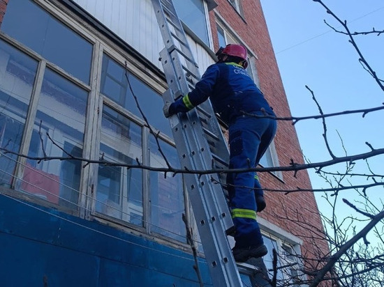 Воткинский спасателям пришлось лезть в квартиру через окно, потому что ребенок заперся и не открывал
