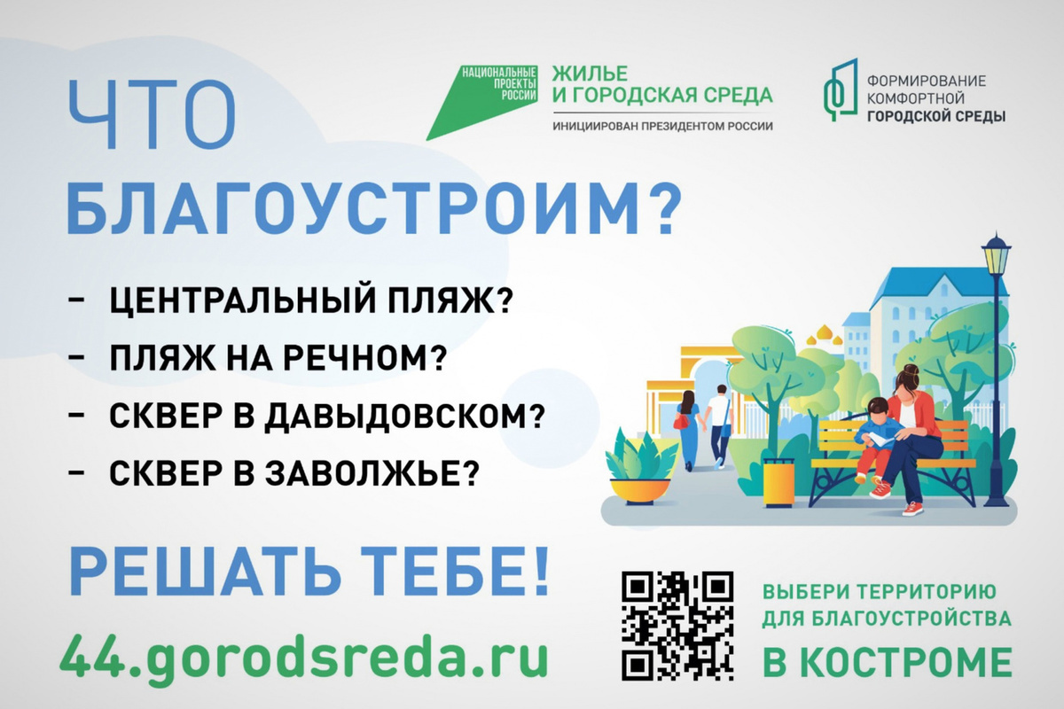 Костромичи продолжают голосовать в Интернете за выбор объектов благоустройства