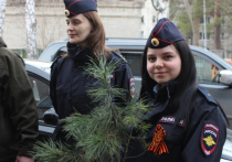 В Томской области перед Днем Победы полицейские организовали мероприятие по высадке "Аллеи Памяти"