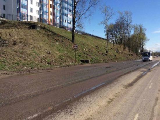 Сточные воды попали на Колтушское шоссе из трубы возле ЖК «Браво»