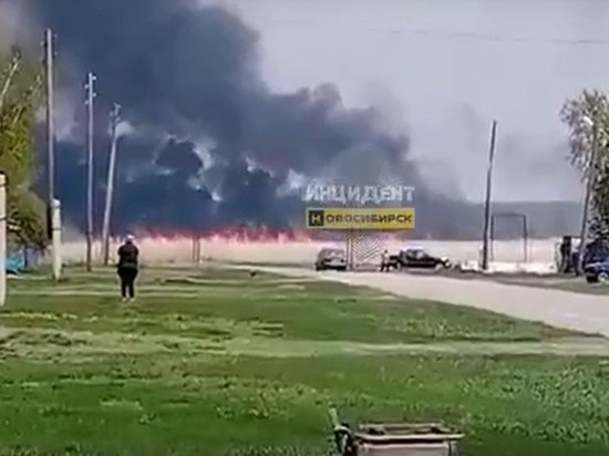 В МЧС рассказали подробности пожара в поле около села Полойка Новосибирской области