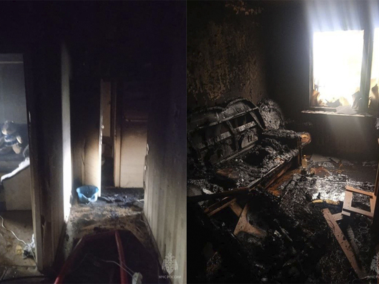 В Башкирии при пожаре в квартире спасли двоих детей