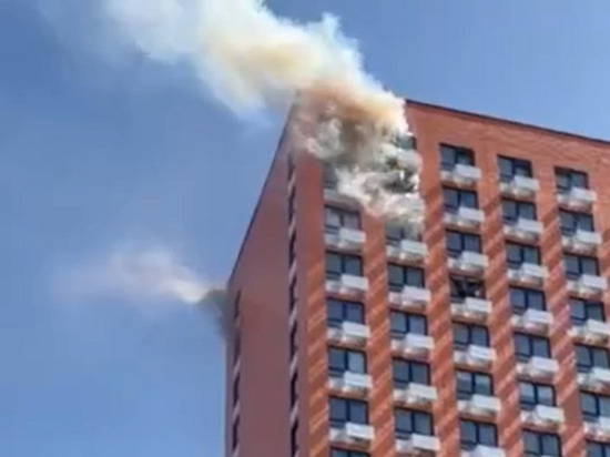 Квартира на 24 этаже загорелась в Люберцах