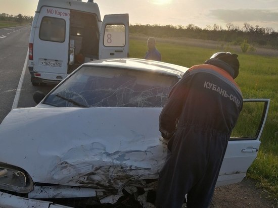 В Кореновске спасатели помогли водителю, попавшему в аварию