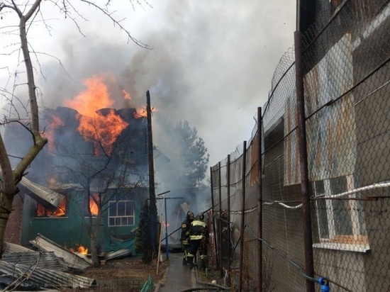 Пожар в Чехове уничтожил два дома и участок поля