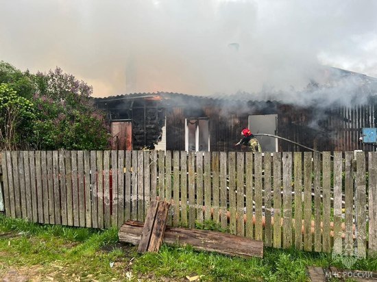 На пожаре в Лешино обнаружили труп человека