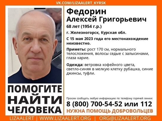 В Курской области пропал 68-летний мужчина из Железногорска