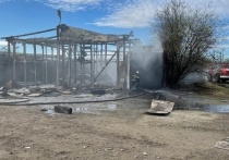 В Кольском районе на ж/д станции Выходной горел ангар с вагонами. Для тушения потребовались усилия 23 пожарных.