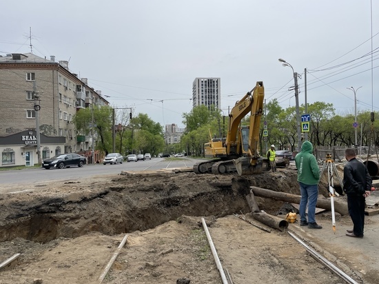 На улице Джамбула в Хабаровске закончились работы на теплосетях