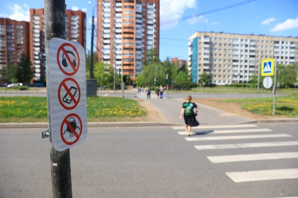 Знаки «Без наушников» появятся на пешеходных переходах в Петербурге - МК  Санкт-Петербург