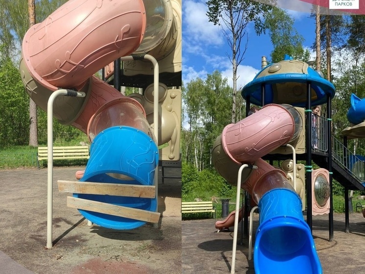 В Губернском парке Калуги восстановили детский городок