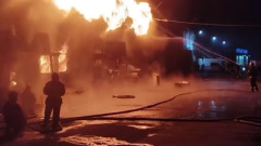 В подмосковном Одинцово сгорел строительный рынок: видео